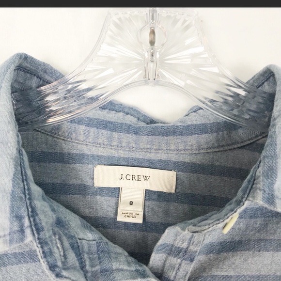 J. Crew striped chambray Popover button down top - Picture 4 of 8